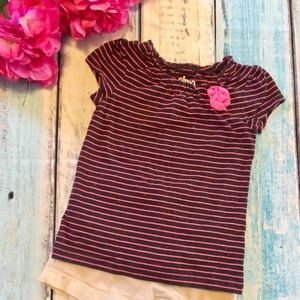 Cute! Striped top with free shorts 3t
